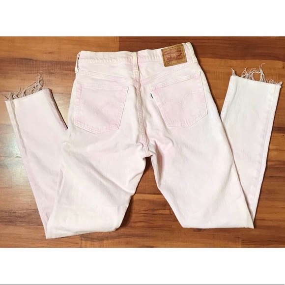 pink acid wash levis 501 skinny stretch W27 L30 - Picture 7 of 7
